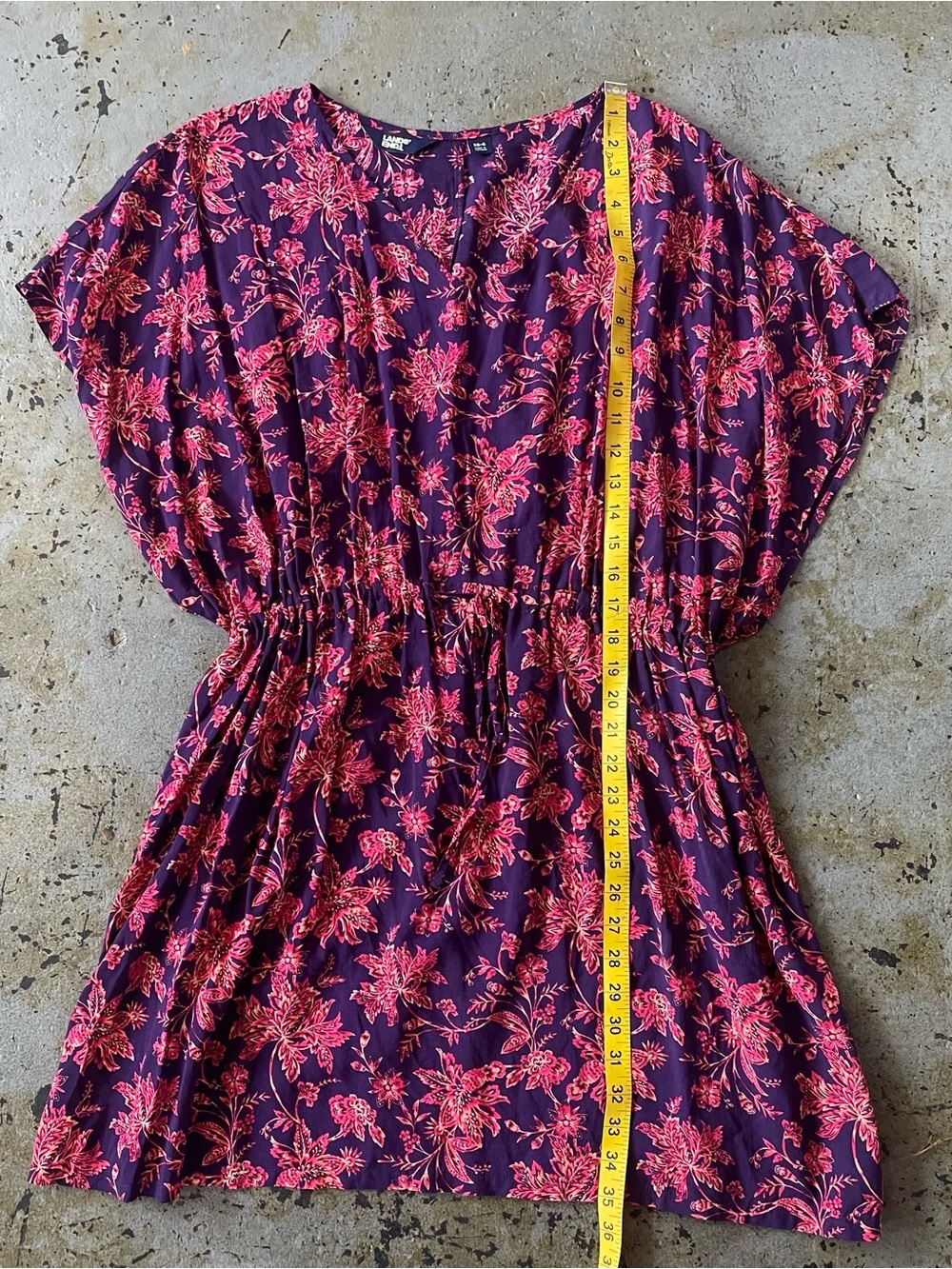 Land’s End Flutter Sleeve Swim Cover-Up Dress in Vibrant Floral Print Size XS-S - Picture 3 of 7